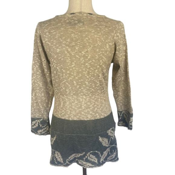 Bill Baber Handmade Scotland Women's Tunic Style Sweater Cream Blue Medium - Picture 6 of 10